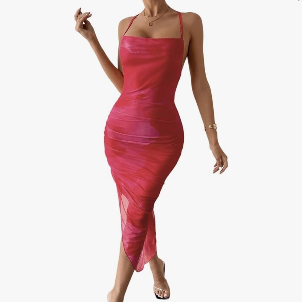 Summer Ruched Midi Dress